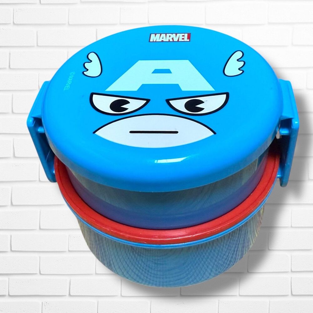 Marvel Captain America Two Tiered Stacking Round Lunch Box